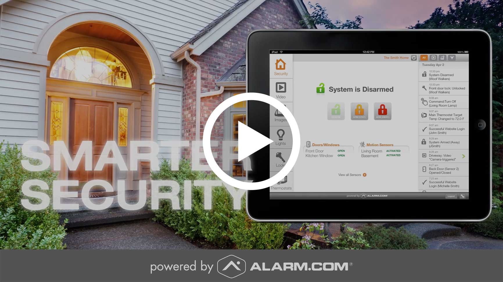 Image of Alarm.com services video.